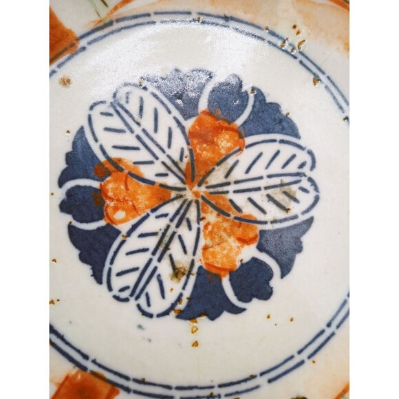 Antique Japanese Imari Porcelain Bowl Wabi-Sabi Edo - Meiji Era 1800s Scalloped - Picture 10 of 16